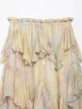 KONDALA Floral Tiered Chiffon Maxi Skirt – Boho Elegance