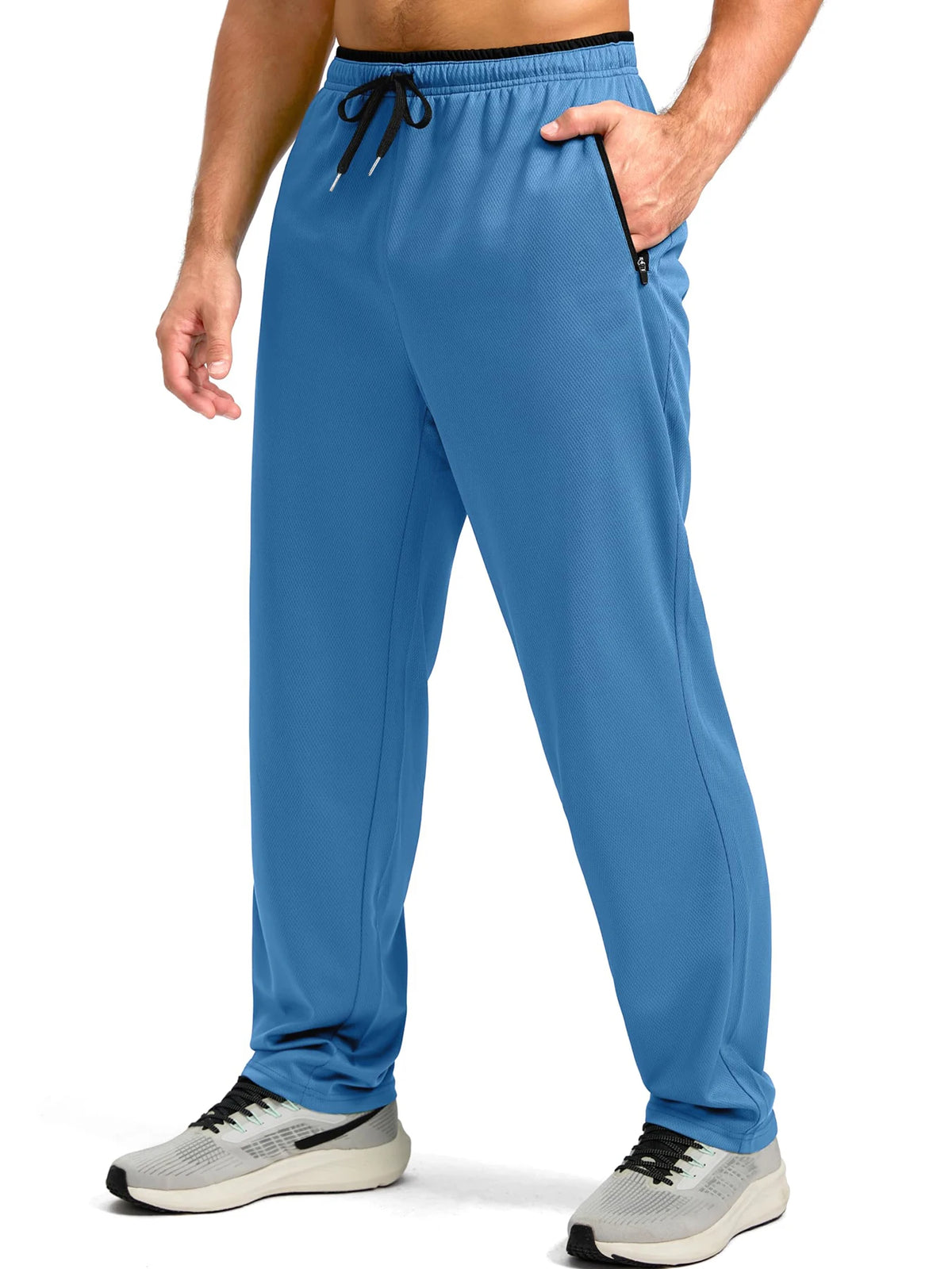 Men's Drawstring Activewear Pants with Zipper Pockets