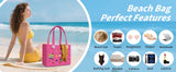EVA Large Tote Bag Beach Storage 2 in 1 Waterproof Lightweight Travel Handbag for Women