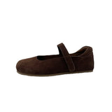 Tipsietoes 2026 Sprinng Autumn Barefoot Cow Suede Genuine Leather Women Ballerina With Zero Drop Flat Soft Sole Wider Toe Box
