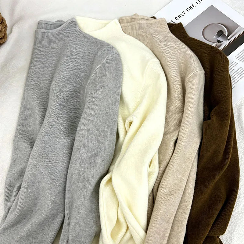 Women's Mock Neck Slim Fit Knit Sweater