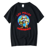 Summer Men's High Quality LOS POLLOS Hermanos Funny Printed T-Shirt Casual Cotton Breathable Tshirt Chicken Brothers Tees Top