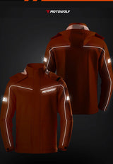 Men's Waterproof Motorcycle Rain Suit – Reflective Split Jacket & Pants