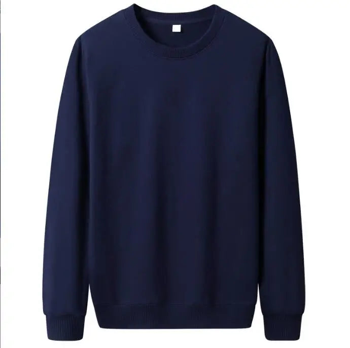 Men's Solid Crew Neck Pullover Sweatshirt
