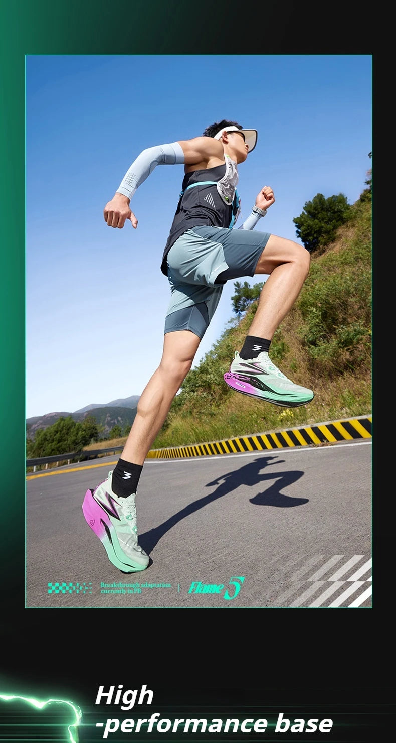 361 Degrees Flame 5 Men's Running Shoes Carbon Plate Breathable Stable Rebound Grippy Durable Marathon Male Sneakers 672612213