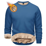 TACVASEN Winter Thicken Fleece Crewneck Sweatshirt Mens Warm Sherpa Lined Heavy Winter Pullover Basic Tops Shirts No Hood Hoodie