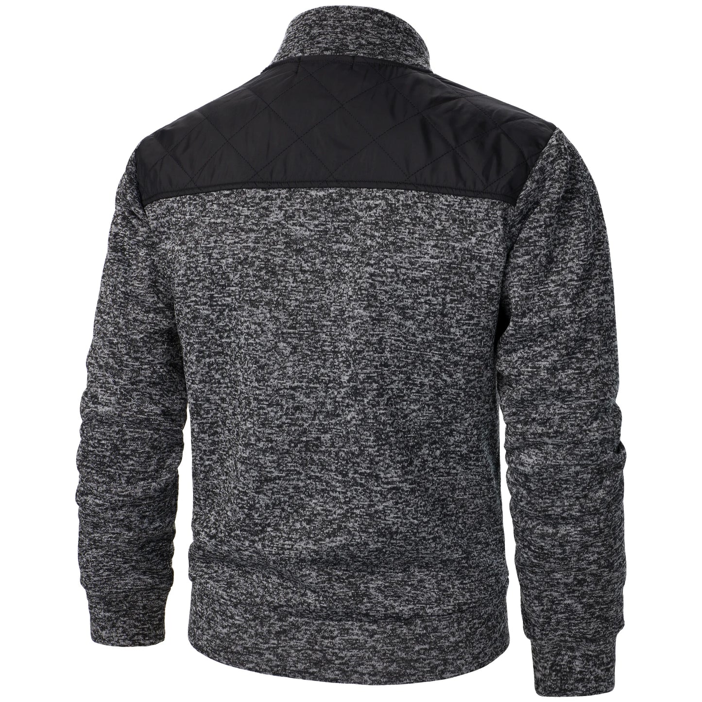 Men's Autumn/Winter Zip-Up Knit Jacket – Striped Check Stand Collar Sweater Coat
