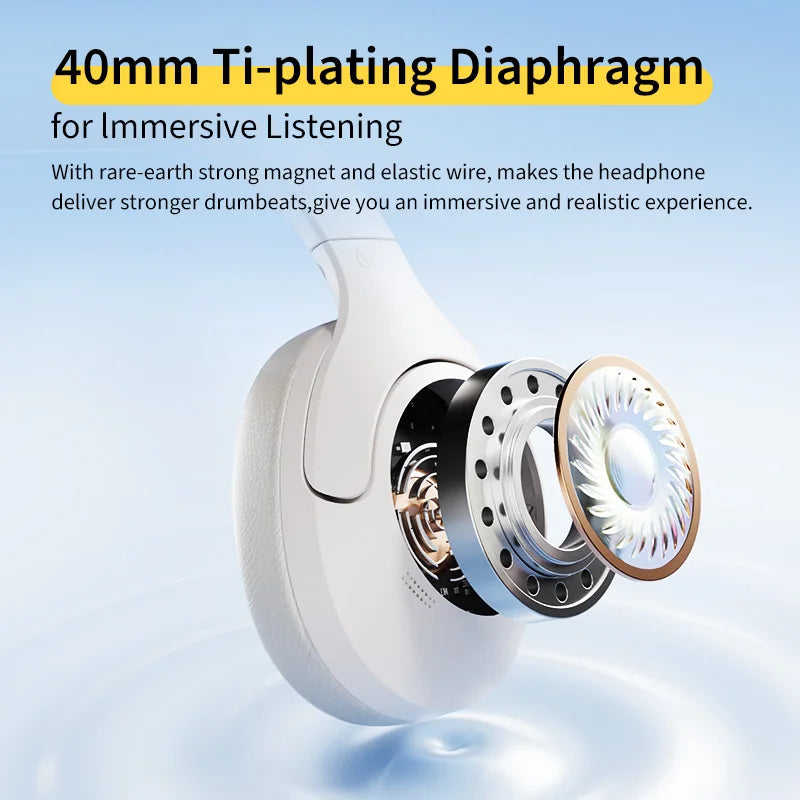 QCY H3 Lite ANC Wireless/Wired Headphones Bluetooth 5.3 Foldable Over Ear Headset HIFI Sound 60H Playtime Earphones Dual Connect