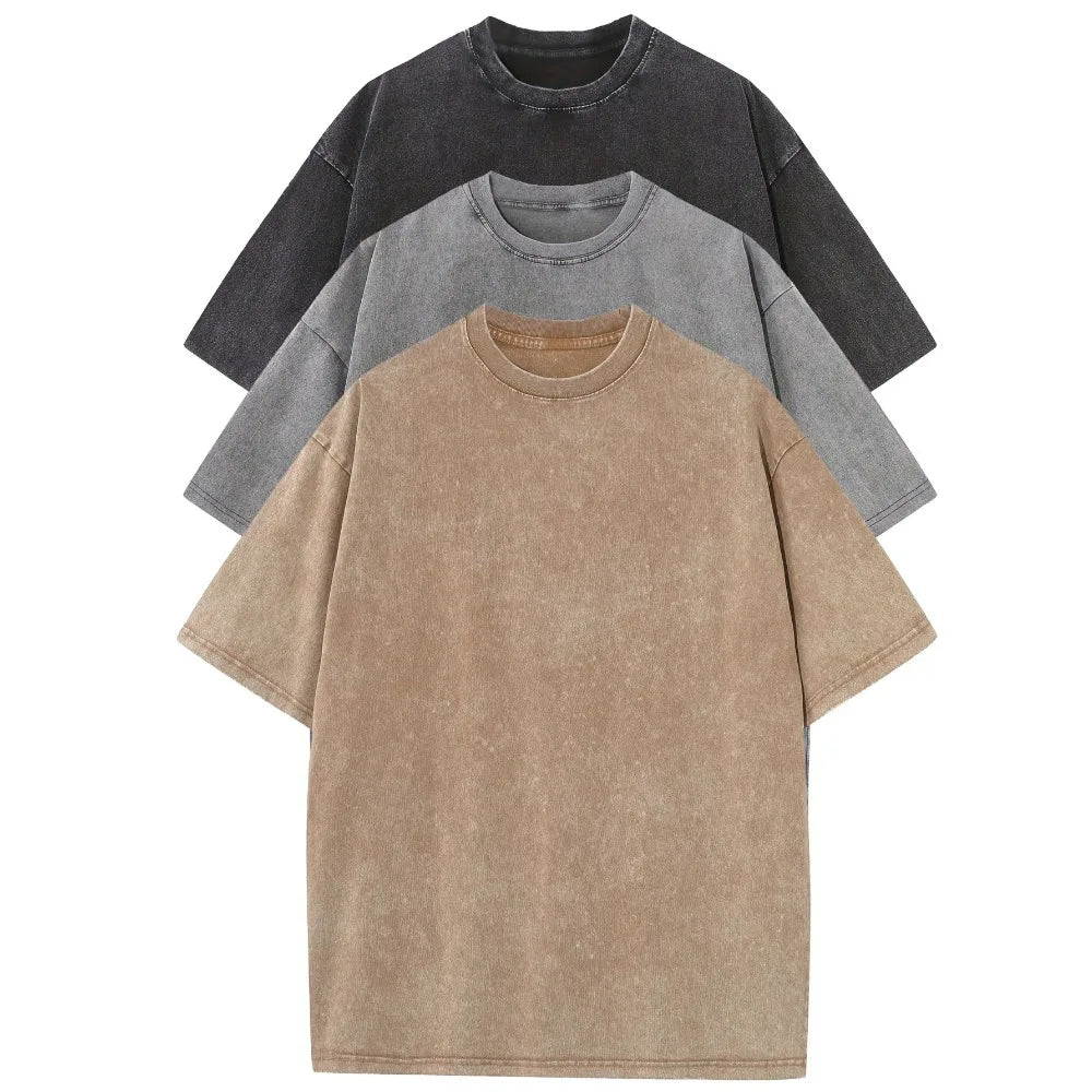 3pcs Men's 100% Cotton Loose-Fit T-Shirts in Solid Colors Casual Short Sleeve Crew Neck Ideal for Summer Outdoor