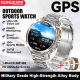 2026 New Military Bluetooth Call Smart Watch Built-in GPS Compass Barometric Altimeter 10ATM Waterproof Sports Smartwatches Men