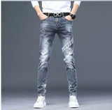 Men's Printed Stretch Slim Fit Denim Jeans
