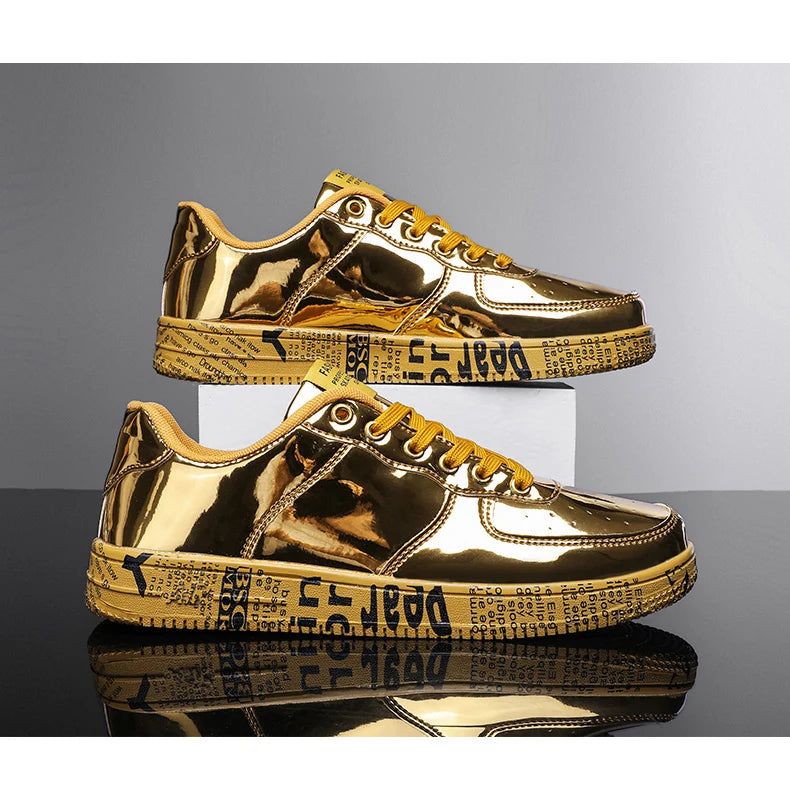 Men's Glitter Lace-Up Streetwear Sneakers