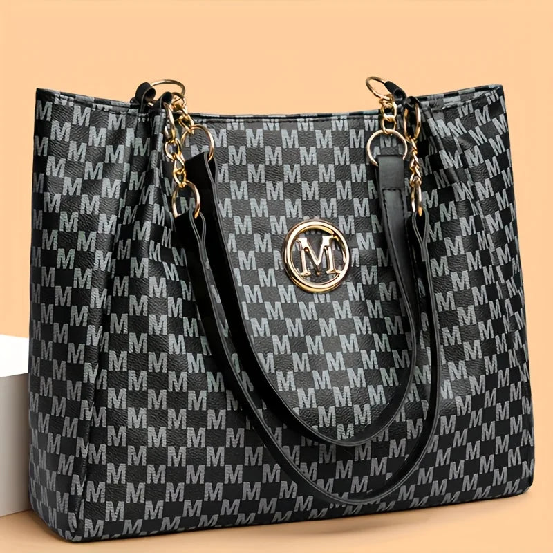 Women's Vintage Letter Tote Shoulder Bag