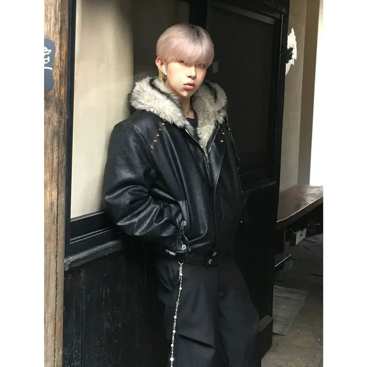 Men's Hooded Faux Fur Winter Jacket