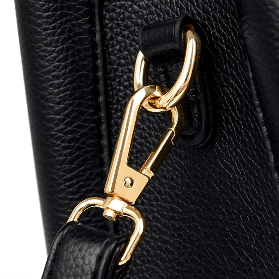Luxury Triple-Layer Leather Tote & Crossbody
