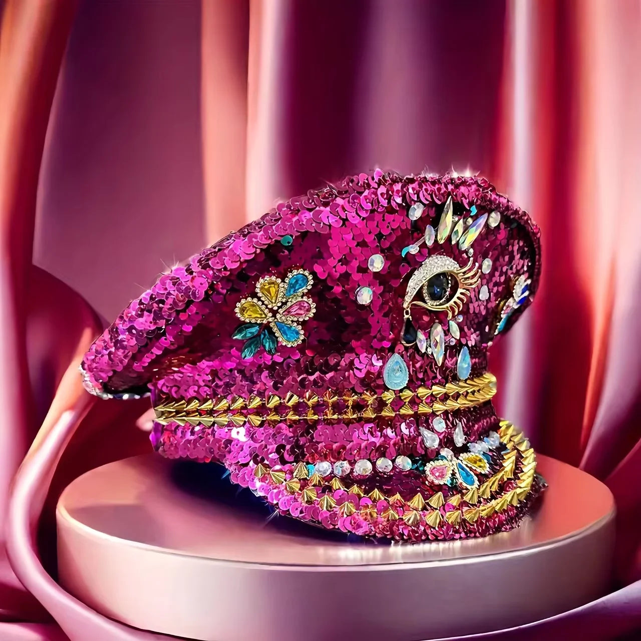 Rhinestone Captain Hat | Festival & Masquerade Cap