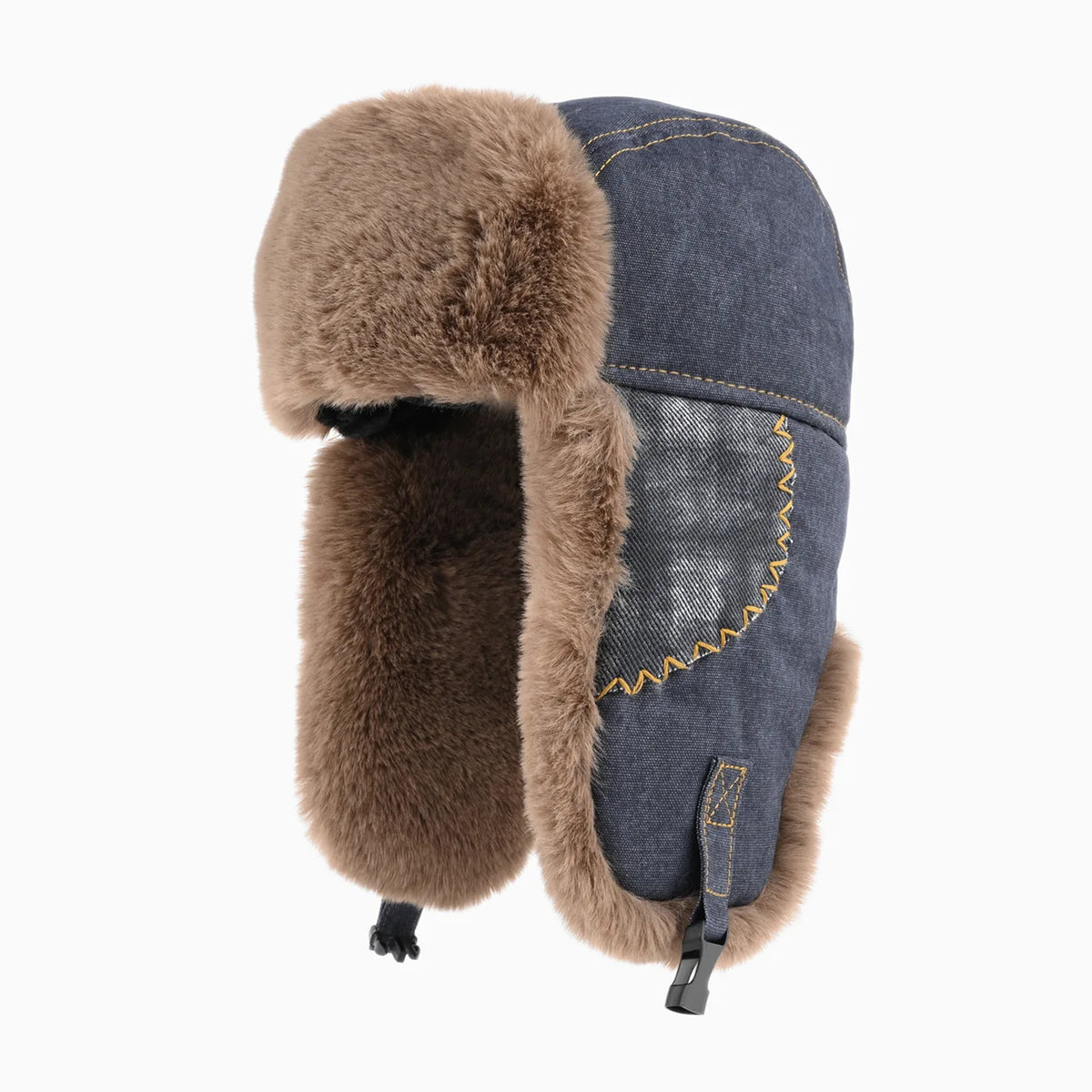 Unisex Winter pilot Thickened Plush Ear-Flap Hat men ski cap winter hat windproof bomber Trendy Patchwork Aviator Trapper cap