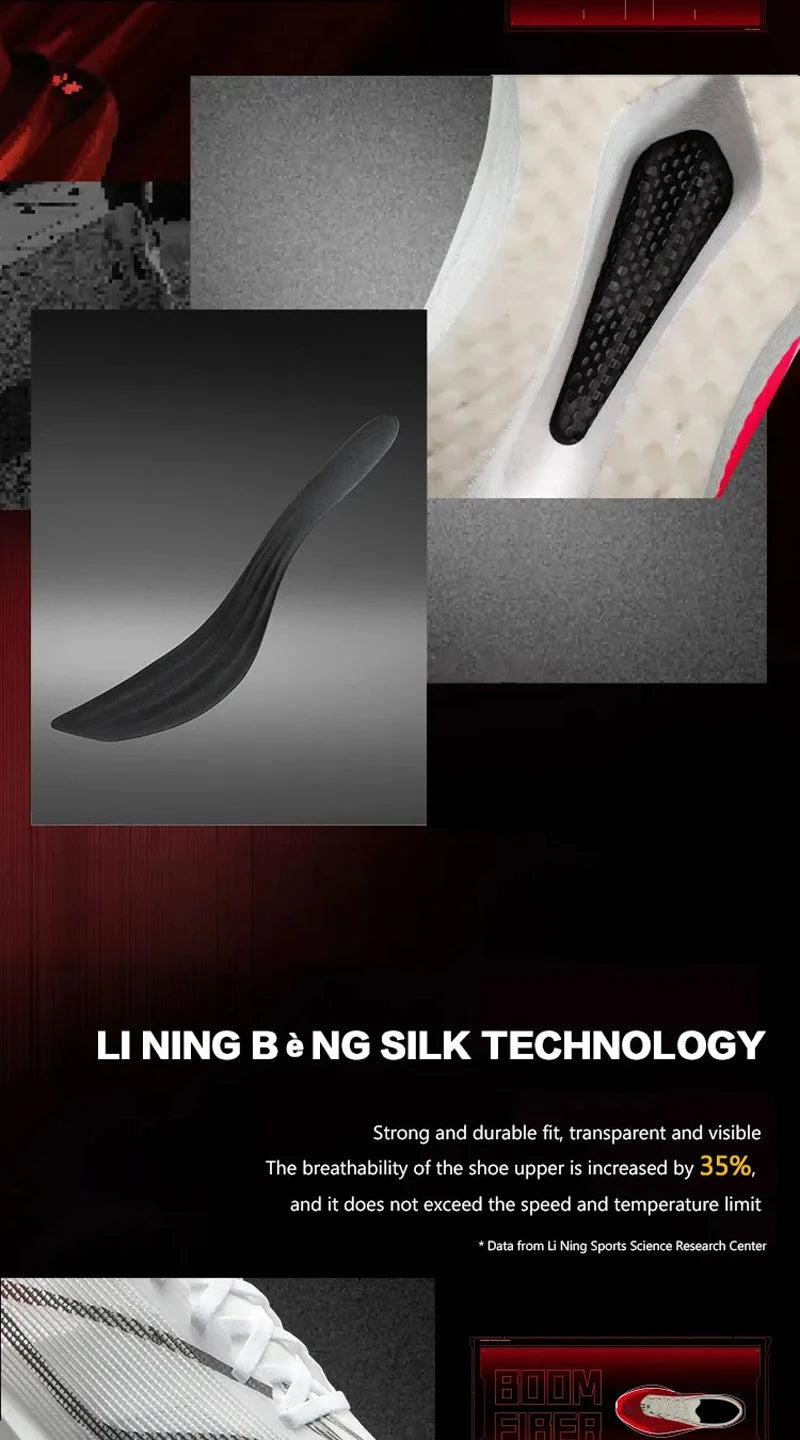 Li-Ning Women's FEIDIAN 5 CHALLENGER Racing Running Shoes CARBON-FIBER PLATE BOOM Cushion LiNing Professional Sneakers ARMV002