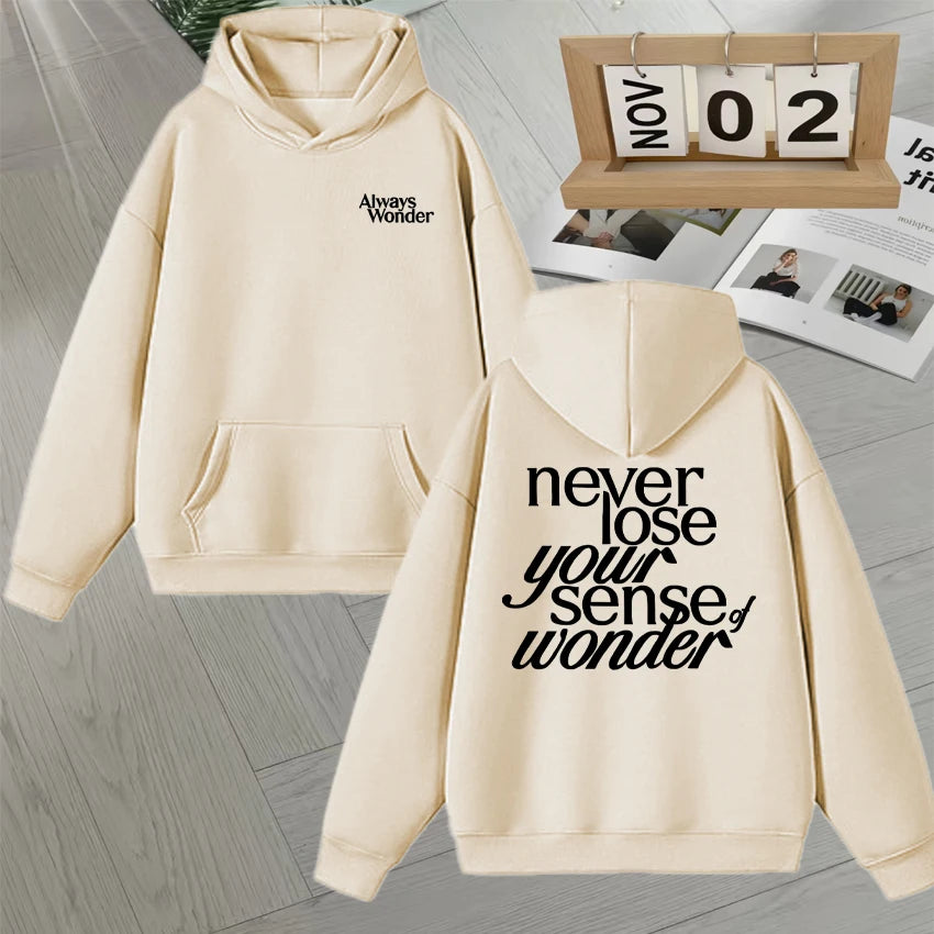 2025 Thai Drama The Secret of Us Autumn Winter Hoodie Always Wonder Letter Print Pullover Trendy Long sleeve Fleece Sweatshirts