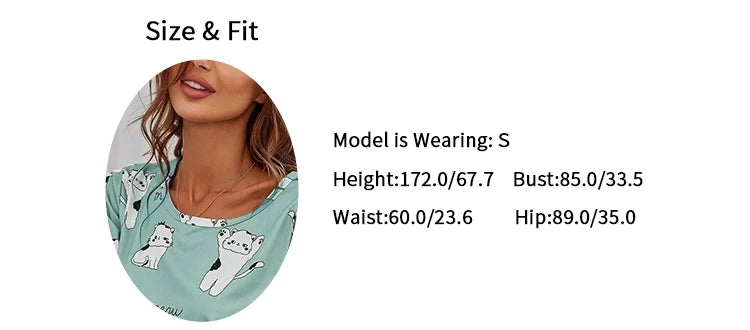 Cartoon Print Women’s Pajama Set