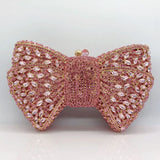 Elegant Rhinestone Bowtie Evening Bag Fashionable Luxurious Banquet Crystal Clutch Personalized Handbag Unique Diamond Party Bag