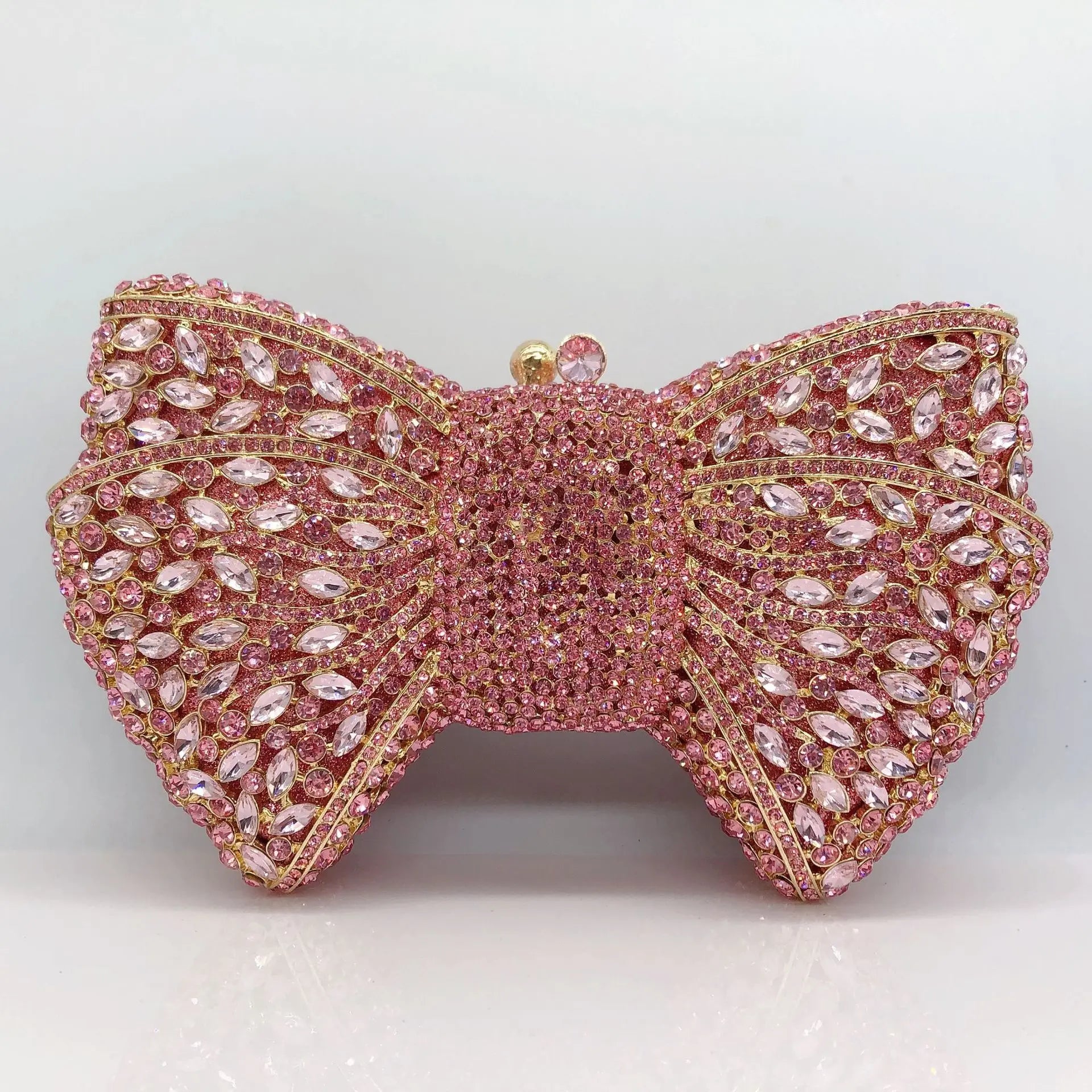 Elegant Rhinestone Bowtie Evening Bag Fashionable Luxurious Banquet Crystal Clutch Personalized Handbag Unique Diamond Party Bag