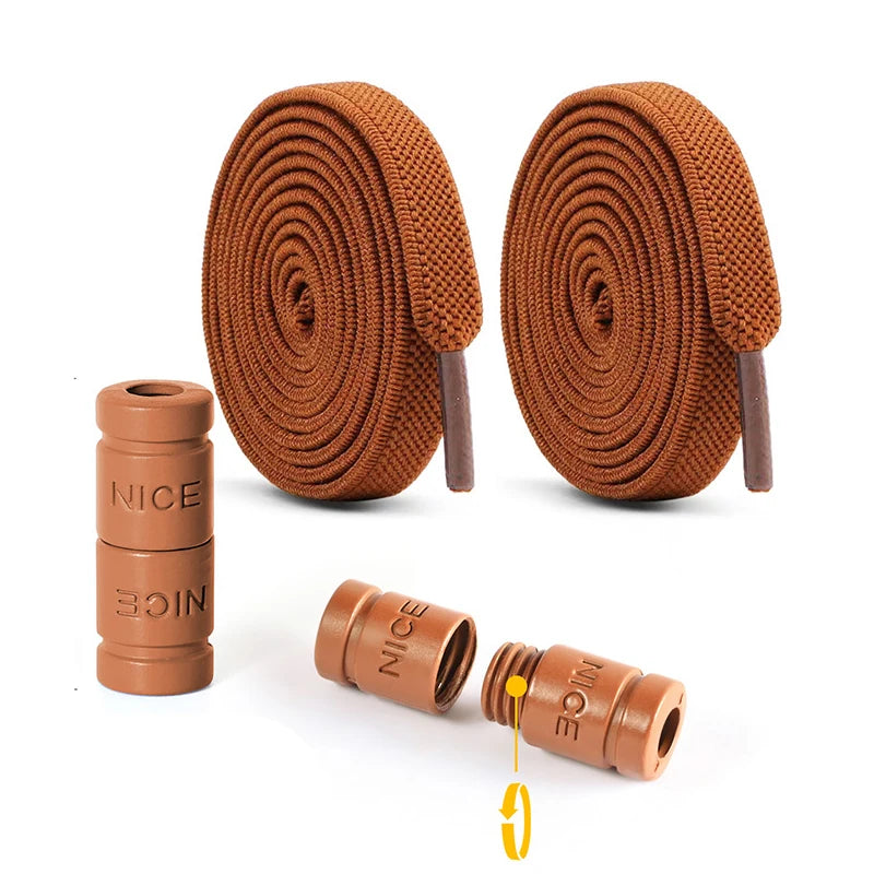 8mm Elastic No-Tie Shoelaces with Button Lock
