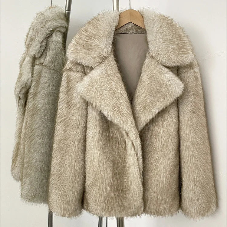 Plush Faux Fur Winter Overcoat