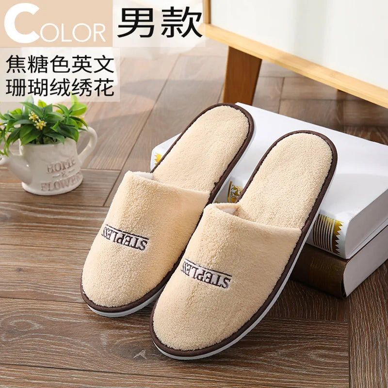 4Pairs/Lot Men Women Kids Disposable Hotel Guest Slippers Cotton Slides Home Travel SPA Slipper Hospitality Cheap Footwear