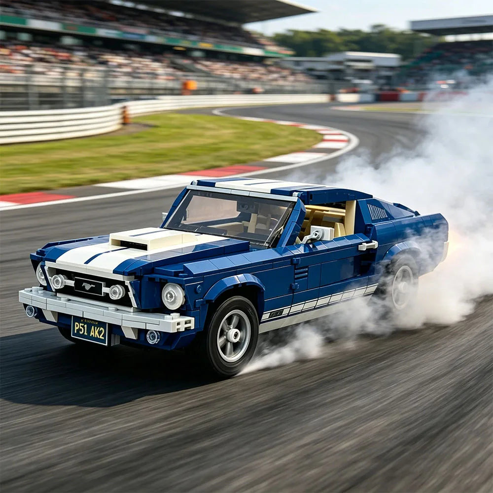 MOC 1471PCS Mustangs Sports Racing Car Mustang Model Building Blocks Boys Birthday Festival Party Gifts