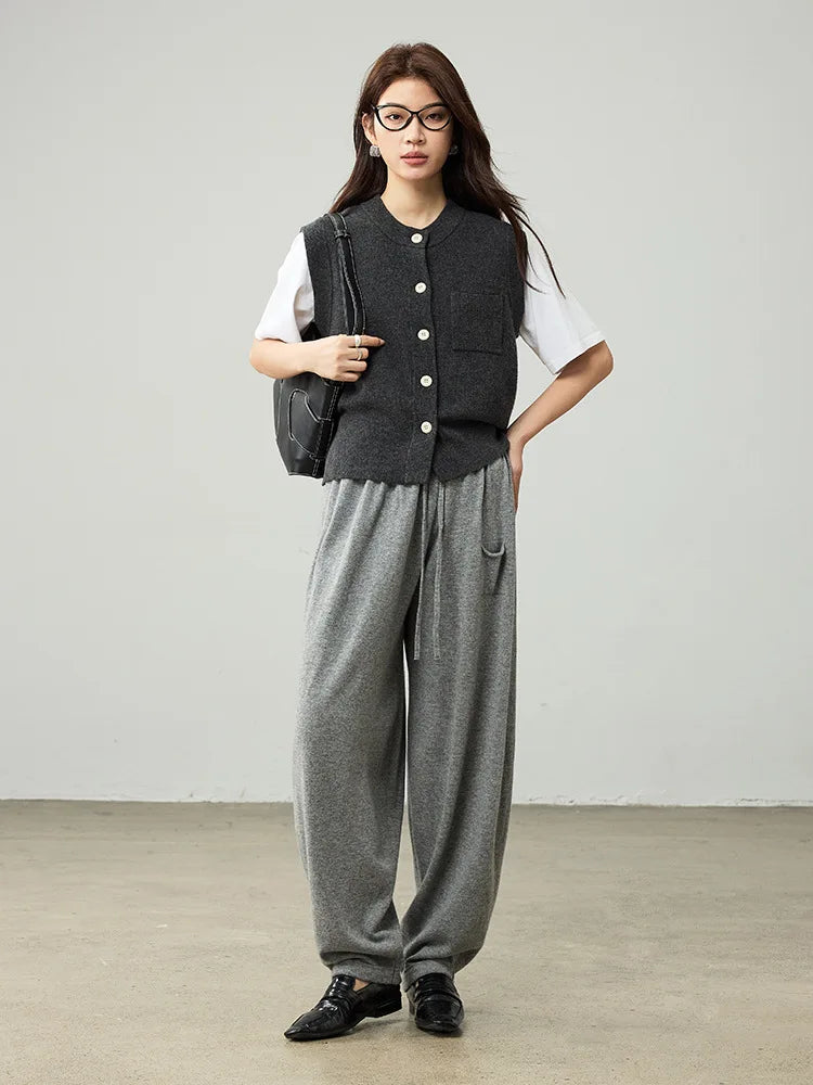 Women's Wool Drawstring Cocoon Pants