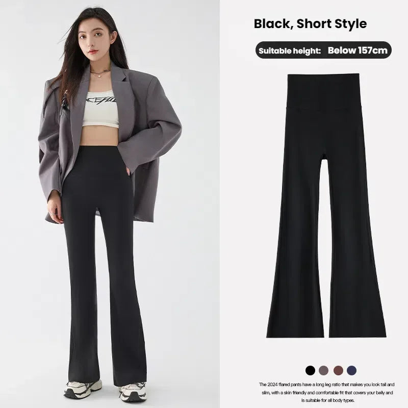 Women's High Waist Stretch Flared Pants
