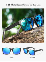 KDEAM New Polarized & Photochromic Sunglasses Unisex Size Square TR90 Sun Glasses For Fishing Golfing Driving Jogging
