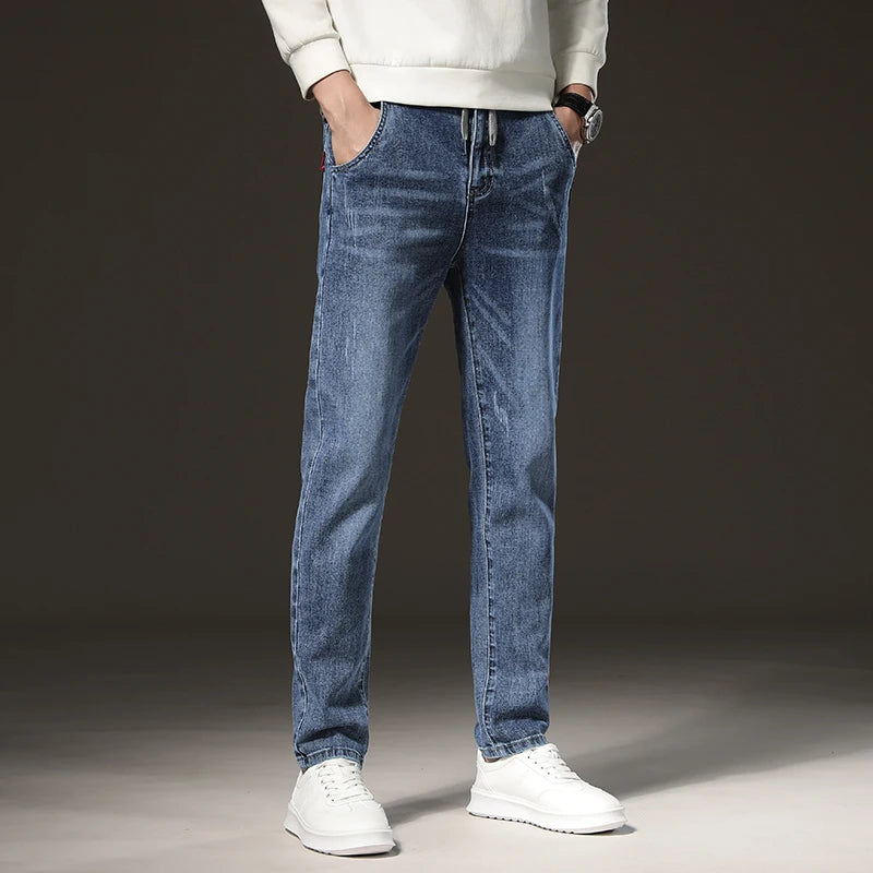 Men's Fleece-Lined Slim Straight Jeans