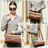 CONTACT'S Genuine Leather Top Handle Bags for Women Sling Shoulder Bags Tote Bag Handbags Metal Frame Female Bags Office Ladies