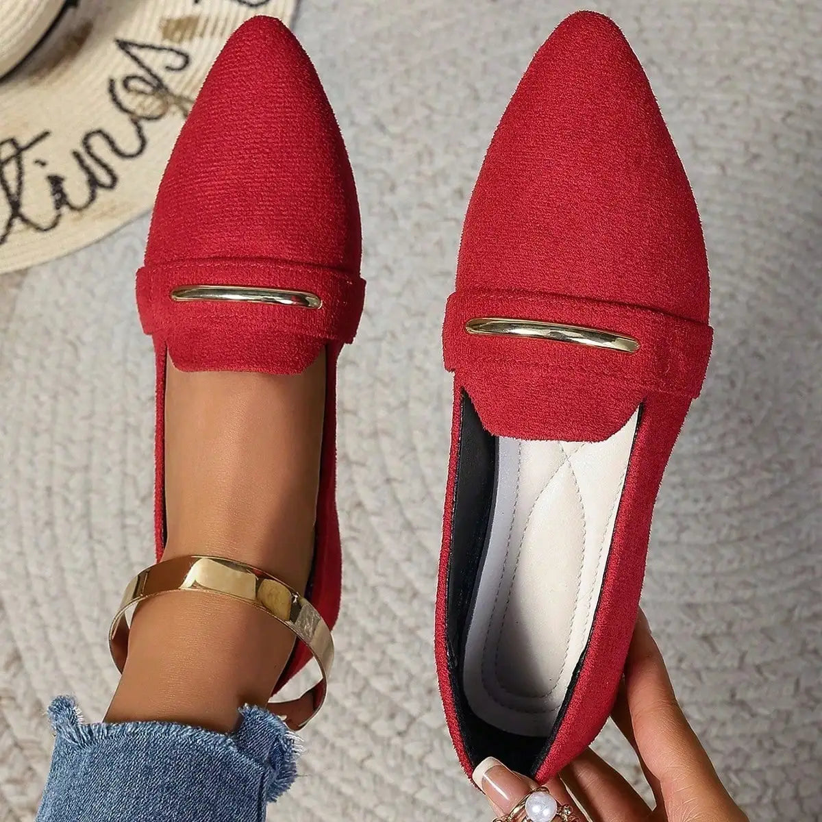 2026 Summer Loafers Flats Pointed Toe Casual Women Shoes New Comfortable Walking Mujer Zapatos:Wear-resisting