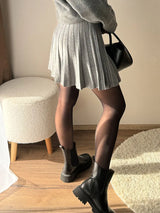 Elegant Knit Pleated Mini Skirt for Women
