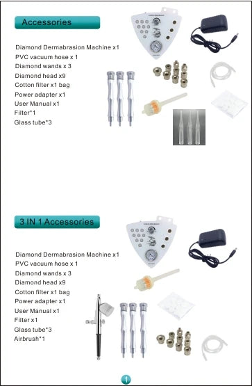3-in-1 Diamond Microdermabrasion Facial Device