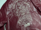 Burgundy Embroidered Streetwear Jacket