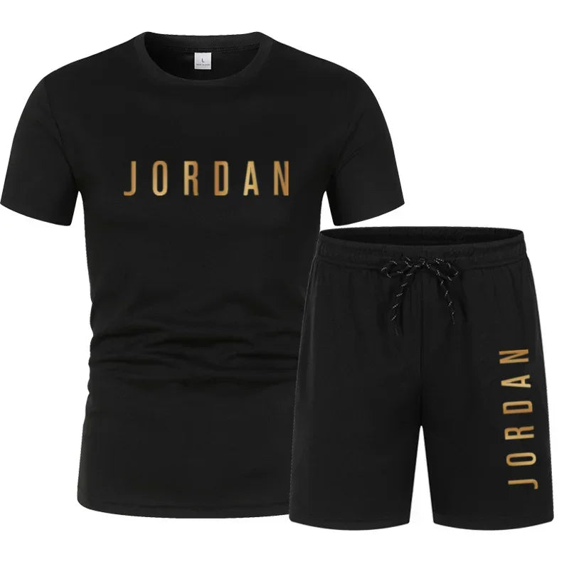 Men's Printed Knit Two-Piece Set – T-Shirt & Shorts