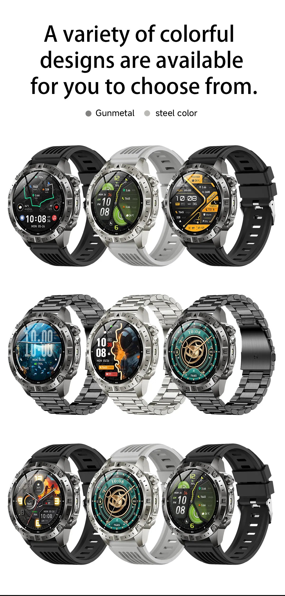 GUHUAVMI TANK Y102 – Military GPS Smart Watch for Men