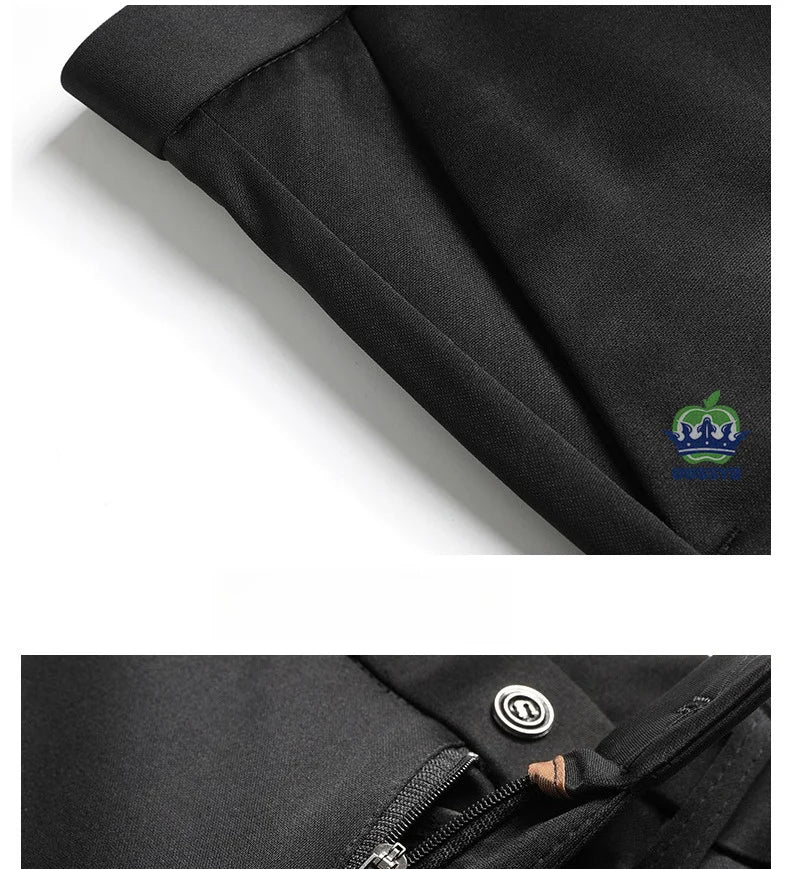 Men's Stretch Suit Pants — Slim Straight Business Formal Trousers