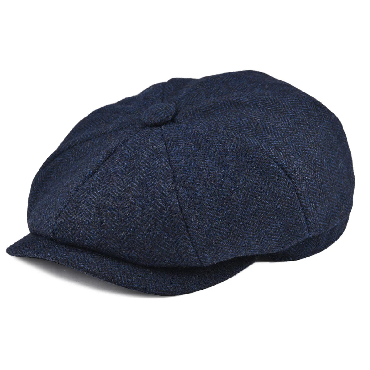 BOTVELA Tweed Wool 8-Panel Herringbone Newsboy Cap