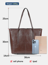 New Coffee Women Handbag 100% Genuine Leather Ladies Shoulder Purse Ladies Black Tote Bag Large Capacity Shopper Bags Brown