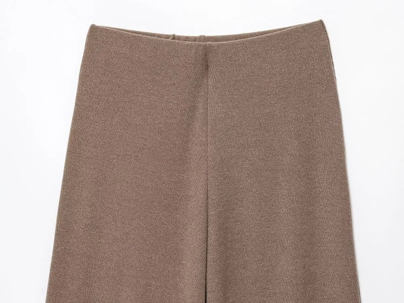 MUJER 2025 Baggy Pants Set 2 Piece Woman Summer Wide Leg Pants Women's Suit Knit Sleeveless Top Woman Outfit Casual Lady Sets