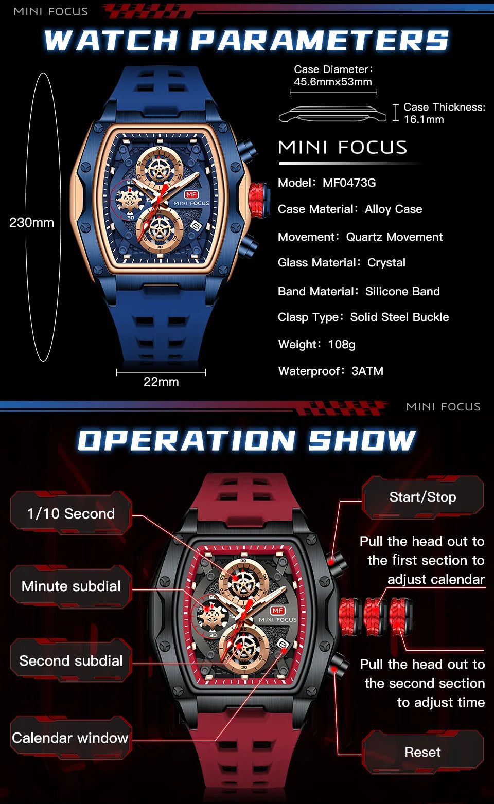 MINI FOCUS Warrior Chronograph Men’s Watch
