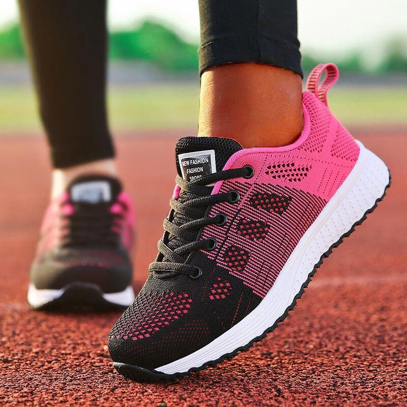 Women's Canvas Lace-Up Flat Casual Sneakers