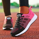 Women's Canvas Lace-Up Flat Casual Sneakers
