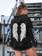 Angel Wings Oversized Graphic Hoodie
