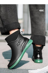 Fashionable Adult Short Rain Boots Waterproof Ankle Shoes Anti-Slip Durable Rubber Footwear For Men Women Suitable for Rainy Day